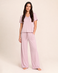 Dream Soft V-Neck Pajama Top in Mauve Mist