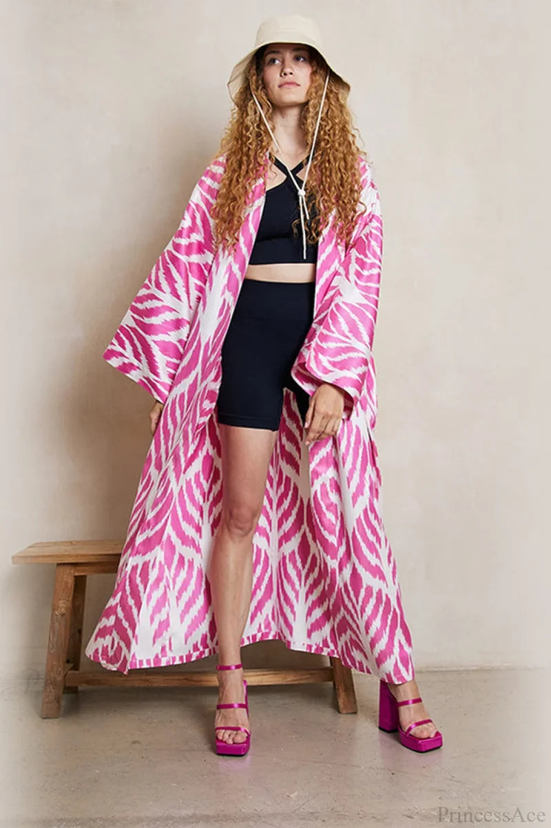 Brigitte One Of A Graceful Kind Ikat Maxi Kimono 11# / Size