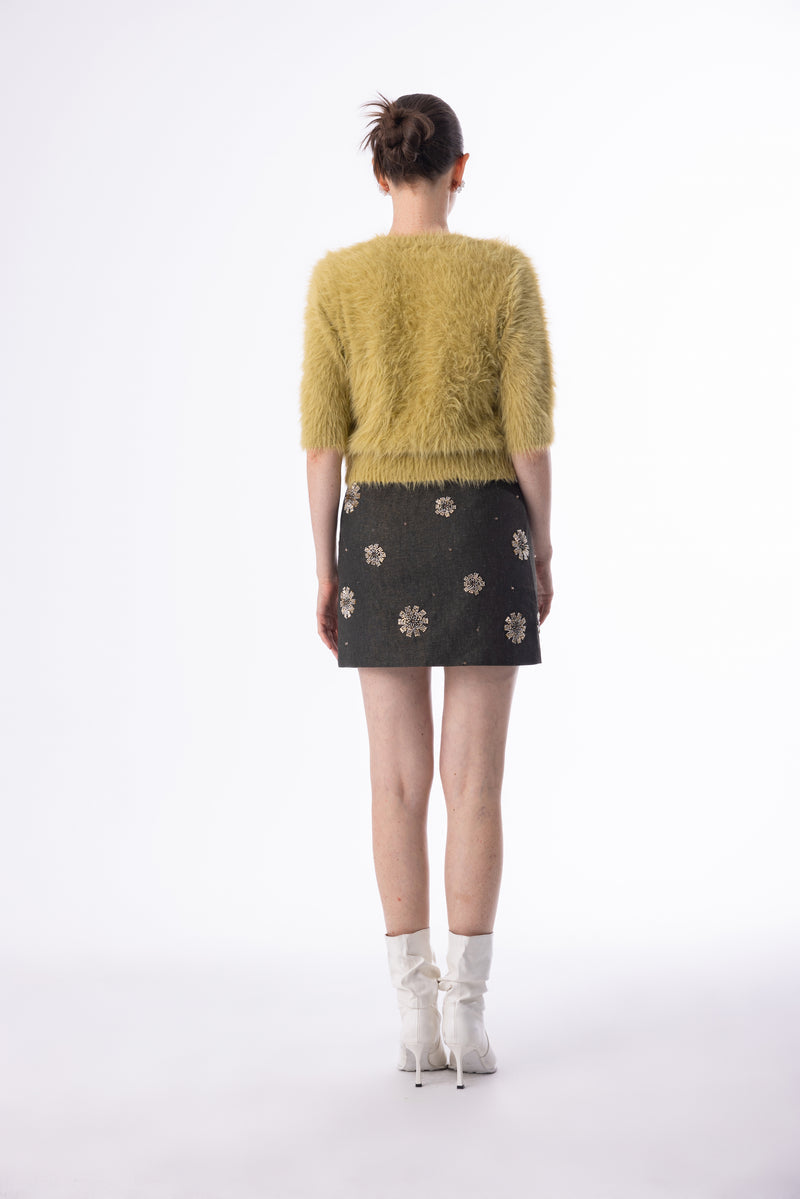 Glitter garden mini skirt