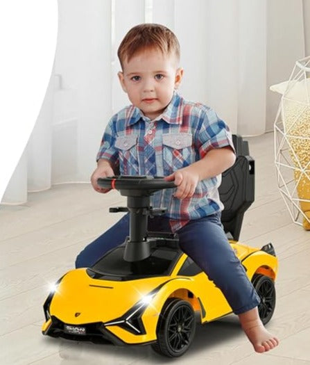Lamborghini Sian Foot Baby Walker to Floor Push Pedal Ride On Car with Music and Lights