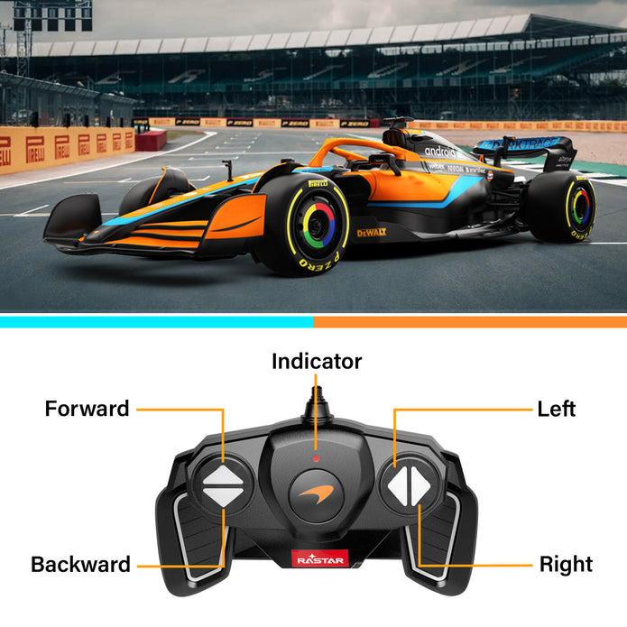 McLaren F1 MCL36 RC Car 1/18 Scale Licensed Remote Control Toy Car, Official F1 Merchandise by Rastar
