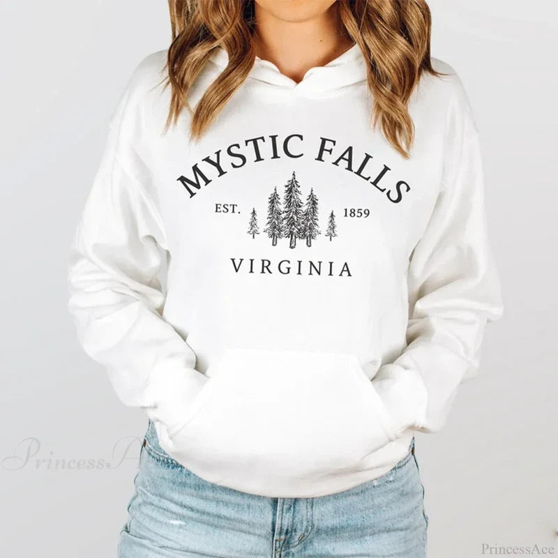 Mystic Falls Virginia Salvatores Vampire Fan Unisex Long Sleeve Christmas Hoodie White / S Hoodies-L
