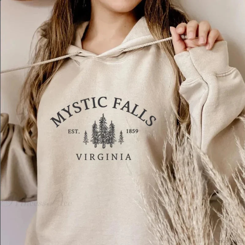 Mystic Falls Virginia Salvatores Vampire Fan Unisex Long Sleeve Christmas Hoodie Hoodies-L