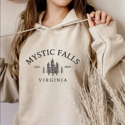 Mystic Falls Virginia Salvatores Vampire Fan Unisex Long Sleeve Christmas Hoodie Hoodies-L