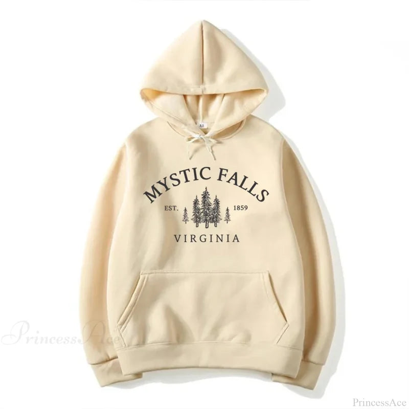 Mystic Falls Virginia Salvatores Vampire Fan Unisex Long Sleeve Christmas Hoodie Khaki / S Hoodies-L