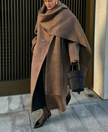 Street Women’s Lapel Double-Breasted Overcoat