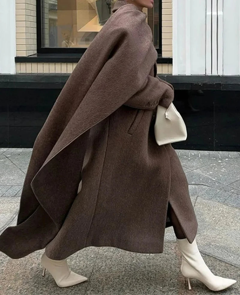 Street Women’s Lapel Double-Breasted Overcoat