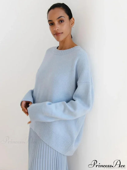 Vintage Casual Cozy Stylish Autumnal Streetwear Warm Long Sleeve Sweater Sweaters-L